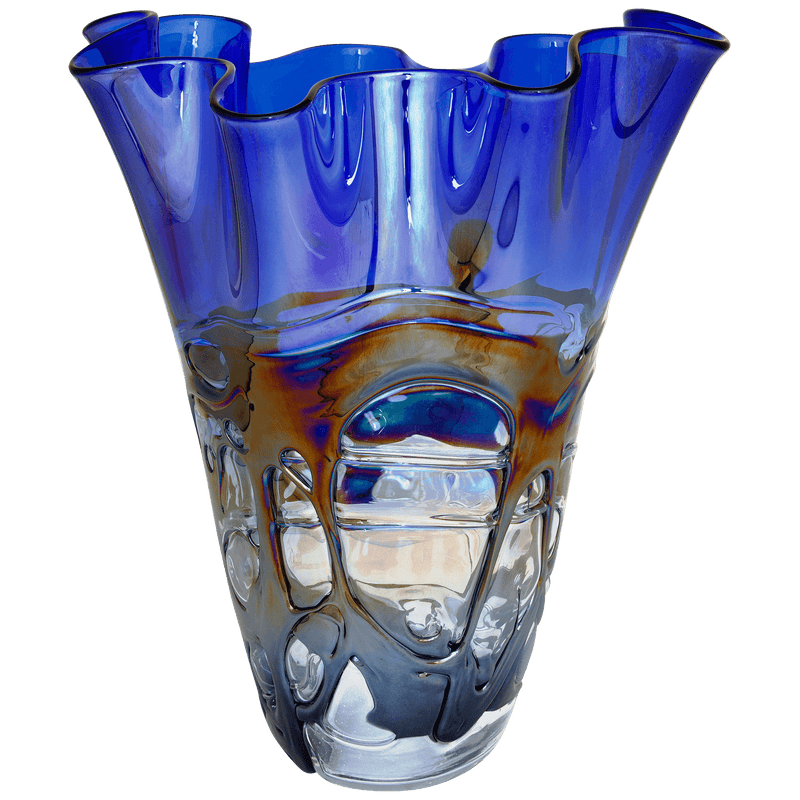Blue Art Glass Vase - Pick Up Only