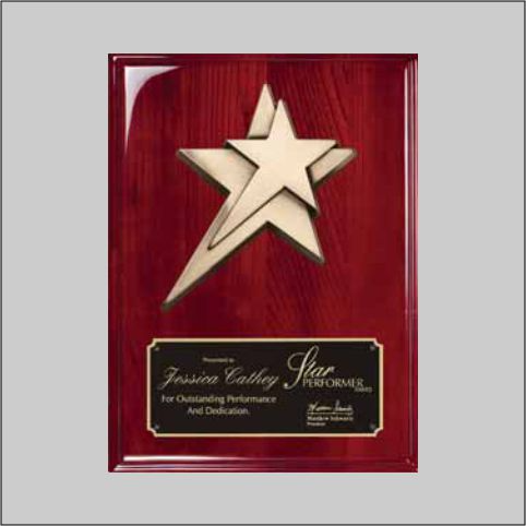 Rosewood Plaque with Double Star Casting
