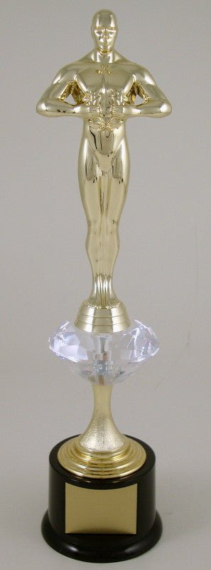 Achievement Diamond Stem Riser Trophy on Black Round Base - Schoppy's Since 1921