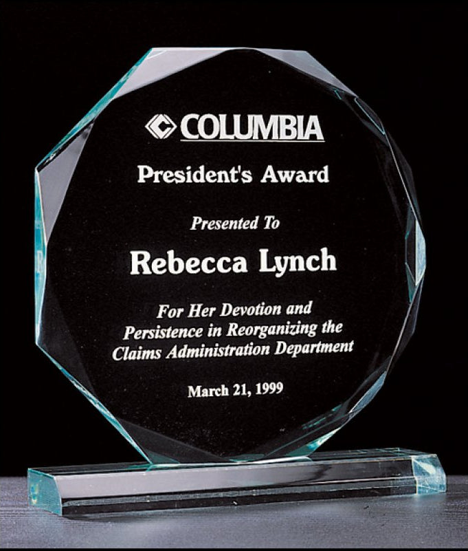 Acrylic Award - Jade Octagon - Schoppy's Since 1921