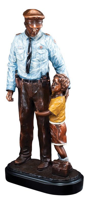 American Hero Series Policeman With Child Resin - Schoppy's Since 1921