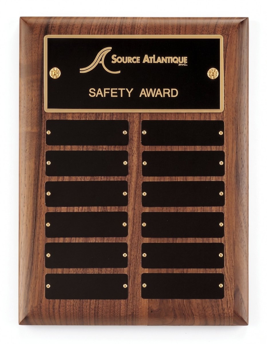 American Perpetual Plaque With Black Brass Plates - Multiple Sizes and Plate Configurations - Schoppy&