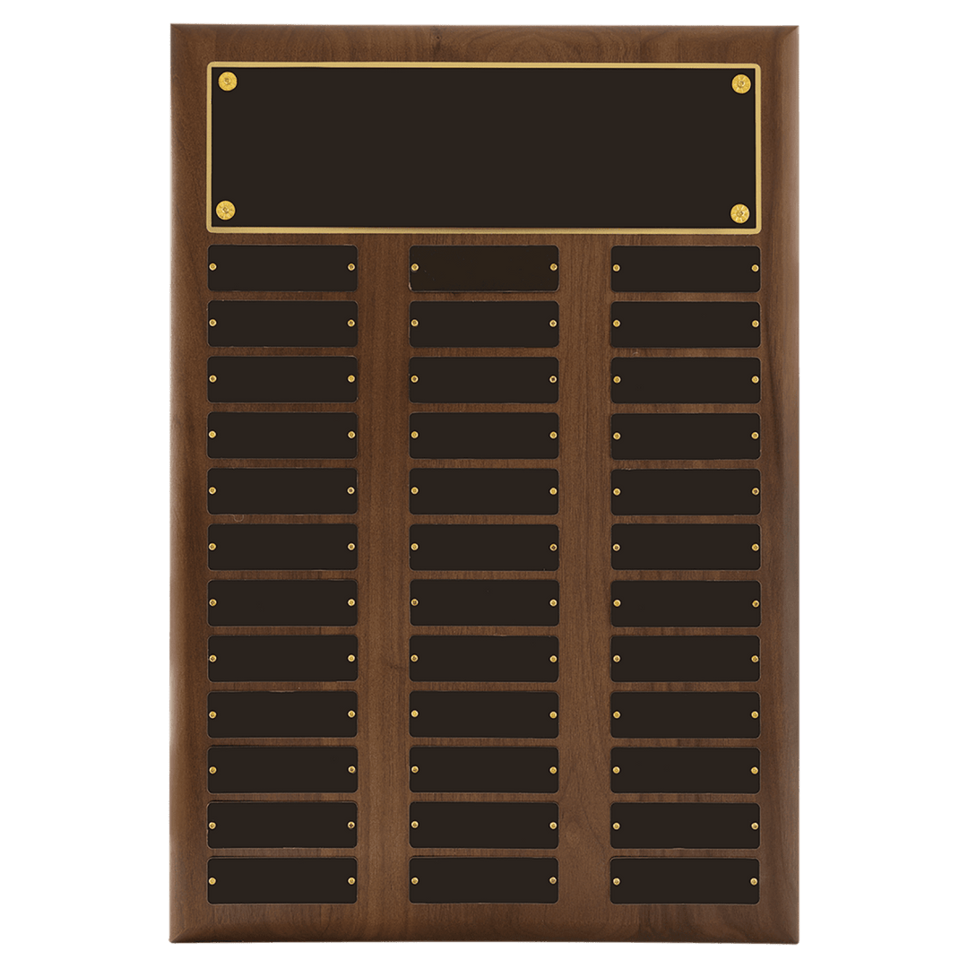 American Perpetual Plaque With Black Brass Plates - Multiple Sizes and Plate Configurations - Schoppy's Since 1921