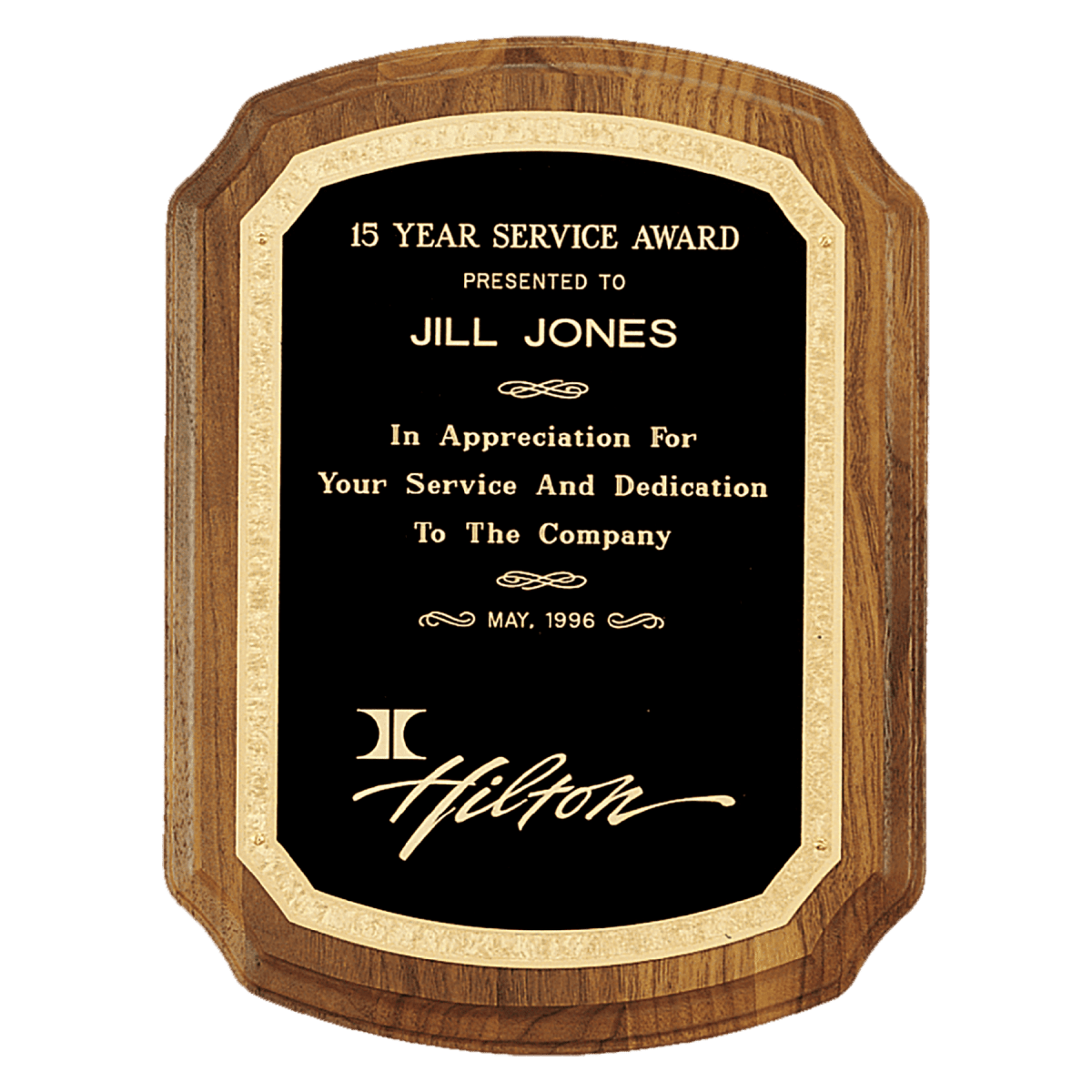 American Walnut Plaque with Gold Border design - Schoppy's Since 1921