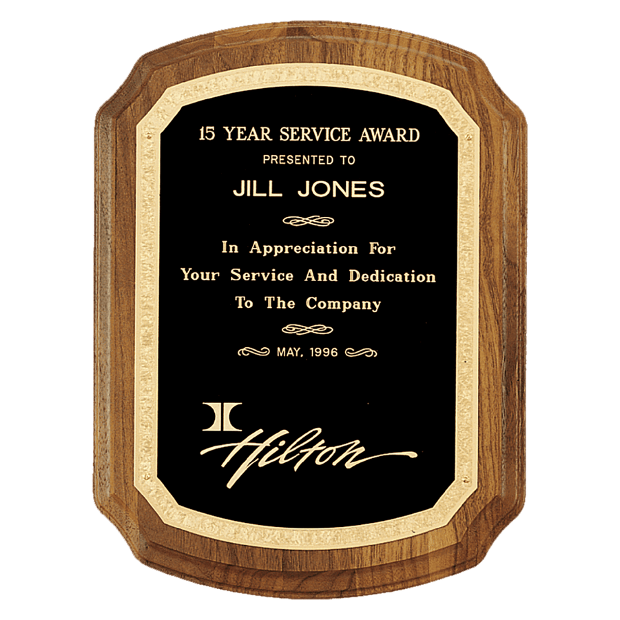 American Walnut Plaque with Gold Border design - Schoppy's Since 1921