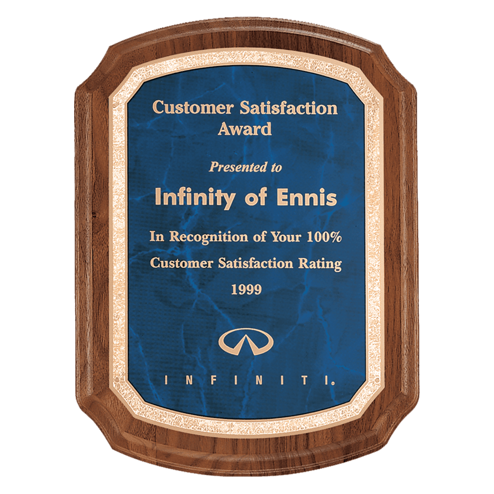 American Walnut Plaque with Gold Border design - Schoppy's Since 1921