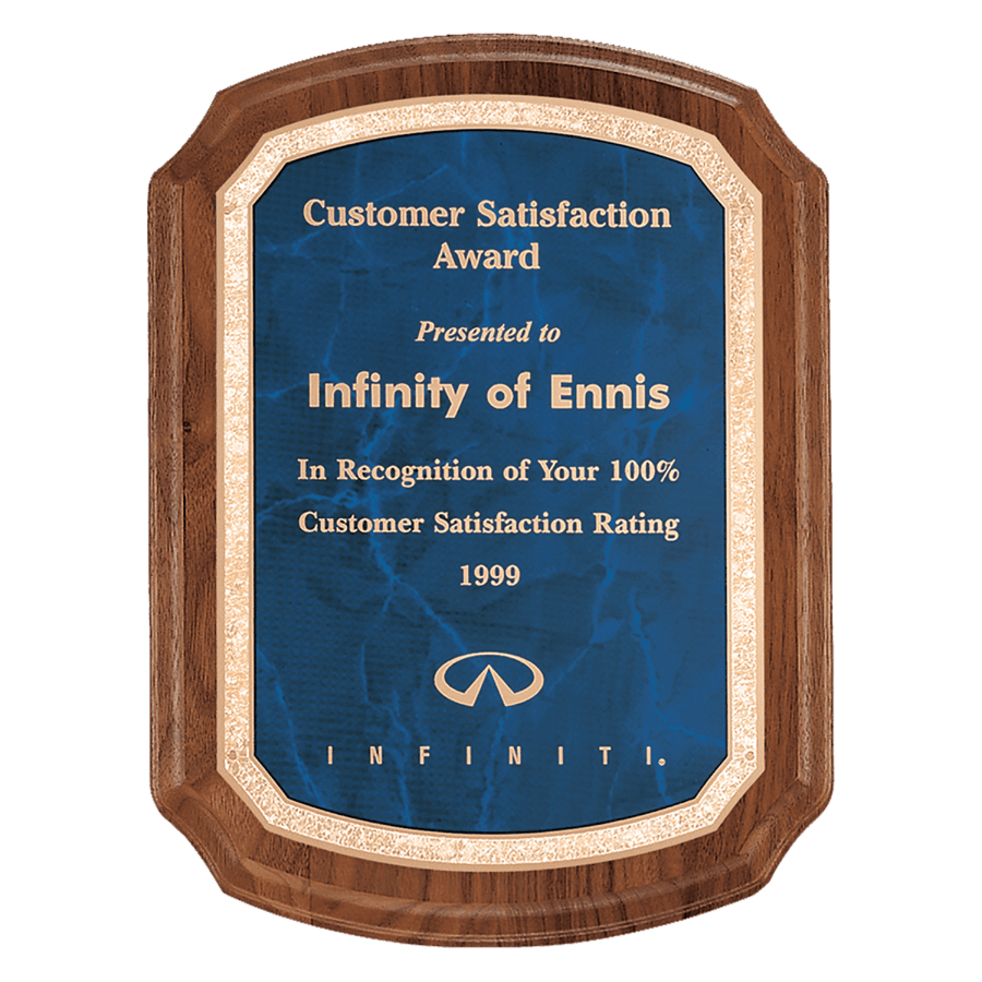 American Walnut Plaque with Gold Border design - Schoppy's Since 1921