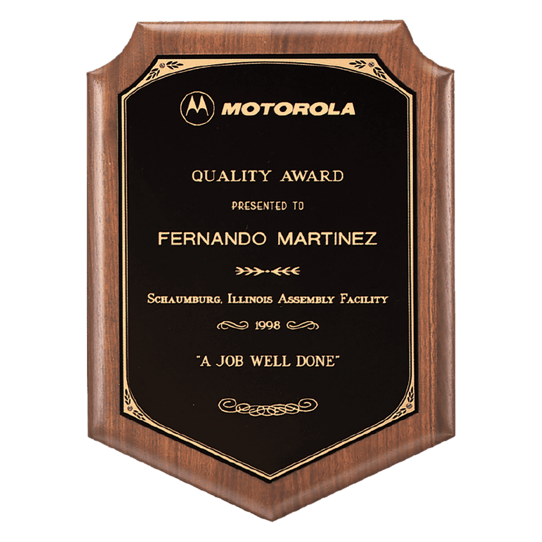 American Walnut Plaque with Gold Border - Schoppy's Since 1921