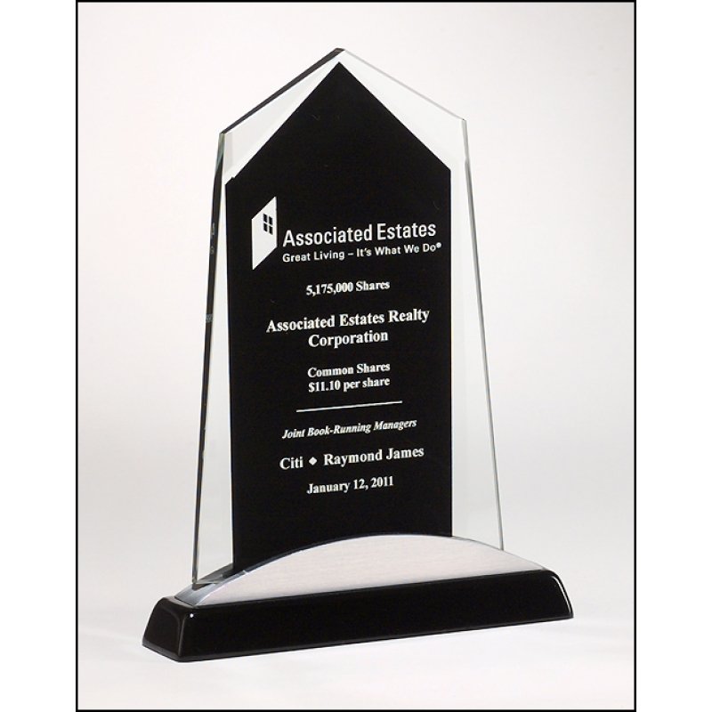 Apex Black Glass Award - Silver Accent - Schoppy's Since 1921