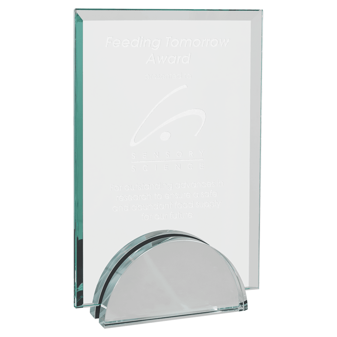 Apex Series Glass Award with Mirror Base - 3 Sizes - 7.25" - 8.25" - 9.25" - Schoppy's Since 1921