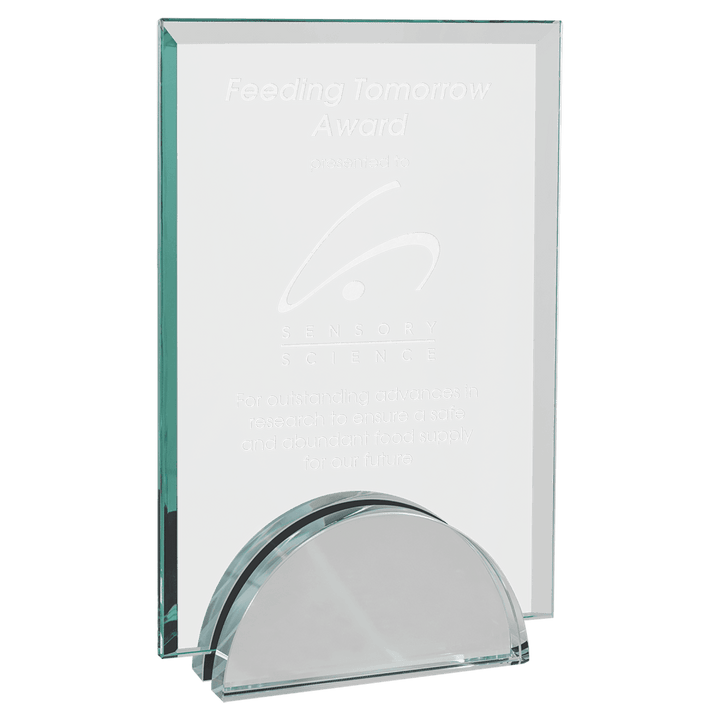 Apex Series Glass Award with Mirror Base - 3 Sizes - 7.25" - 8.25" - 9.25" - Schoppy's Since 1921