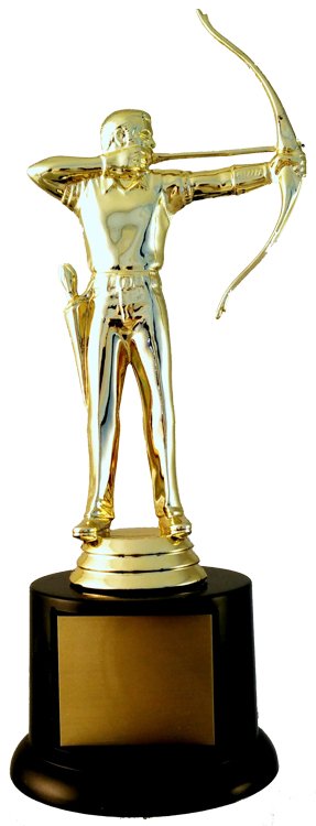 Archery Figure Trophy On Black Round Base - Schoppy's Since 1921