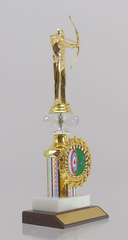 Archery Figure with Diamond and Logo On Marble And Wood Base - Schoppy's Since 1921