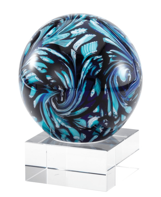 Art Glass Blue Swirl Globe - Schoppy's Since 1921