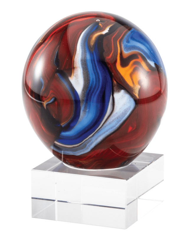 Art Glass Red and Blue Swirl Globe - Schoppy's Since 1921