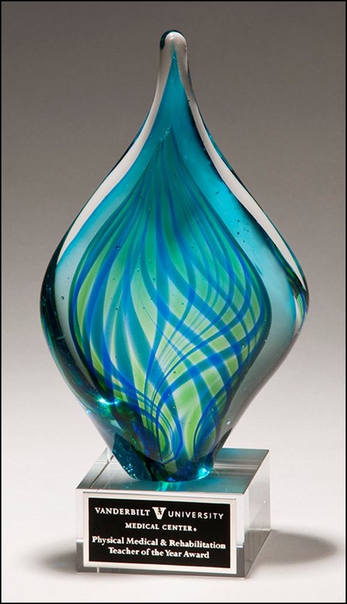 Art Glass Twist Award with Glass Base - Schoppy's Since 1921