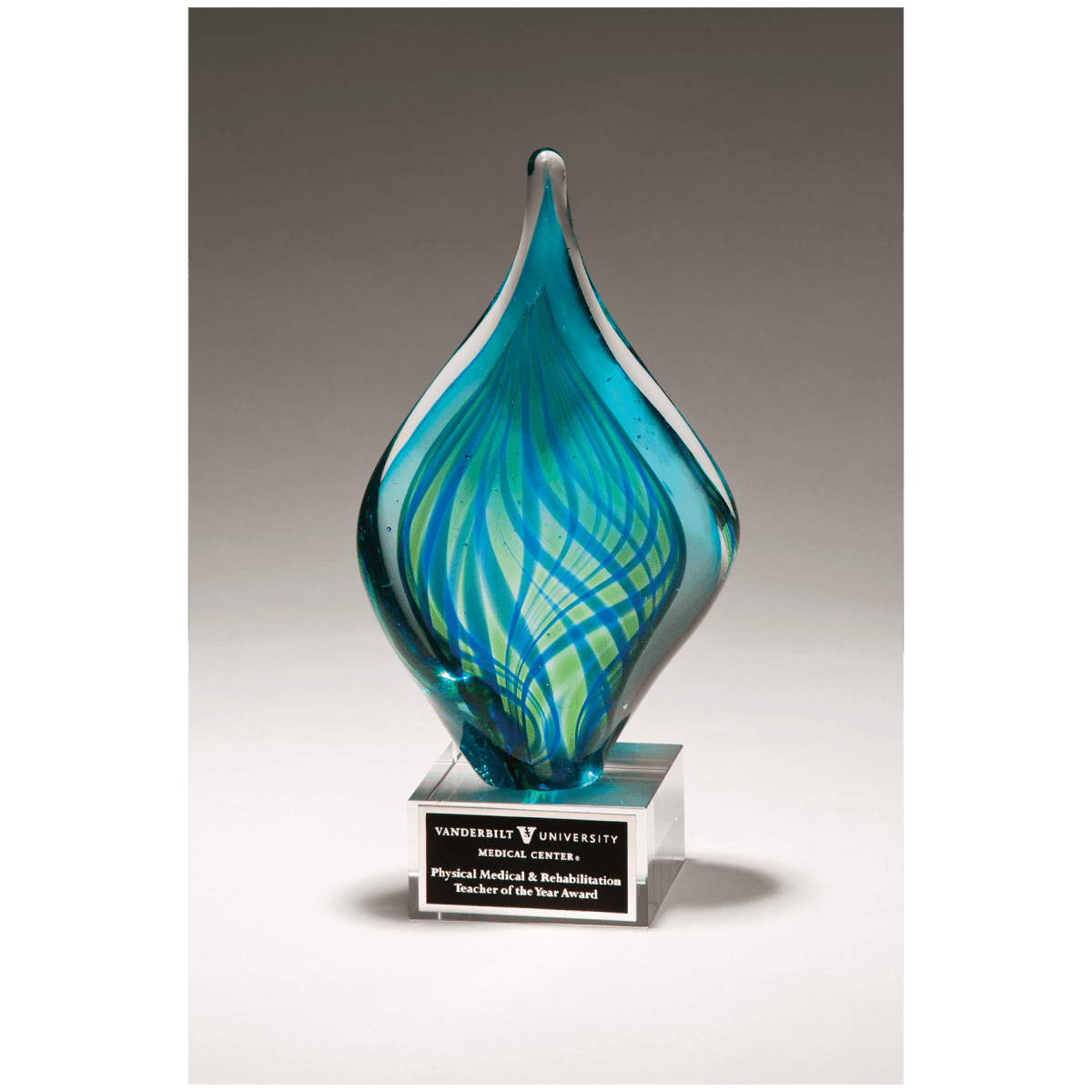 Art Glass Twist Award with Glass Base - 8.75" Tall - Schoppy's Since 1921
