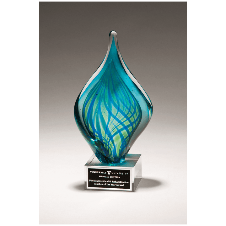 Art Glass Twist Award with Glass Base - 8.75" Tall - Schoppy's Since 1921