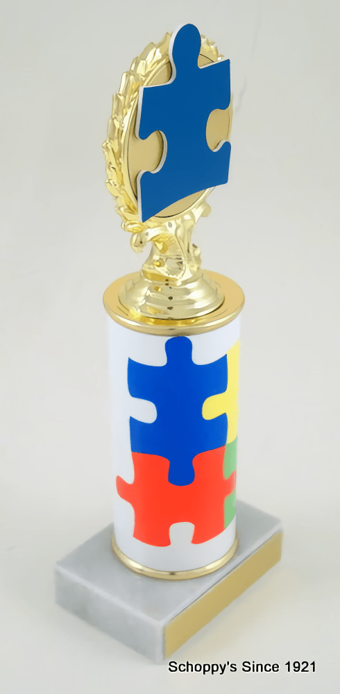 Autism Awareness Custom Column Trophy - Schoppy&