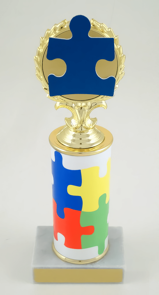 Autism Awareness Custom Column Trophy - Schoppy&