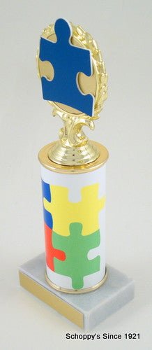 Autism Awareness Original Metal Roll Column-Trophy-Schoppy's Since 1921