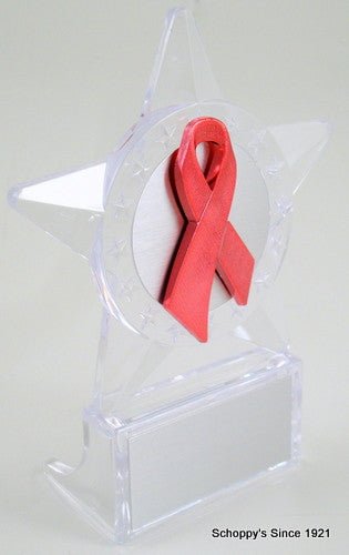 Awareness Ribbon Star Acrylic Trophy - Schoppy's Since 1921