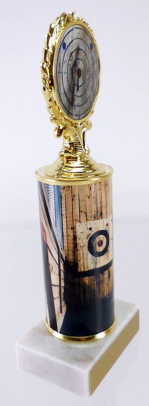 Axe Throwing Custom Column Logo Trophy - Schoppy's Since 1921