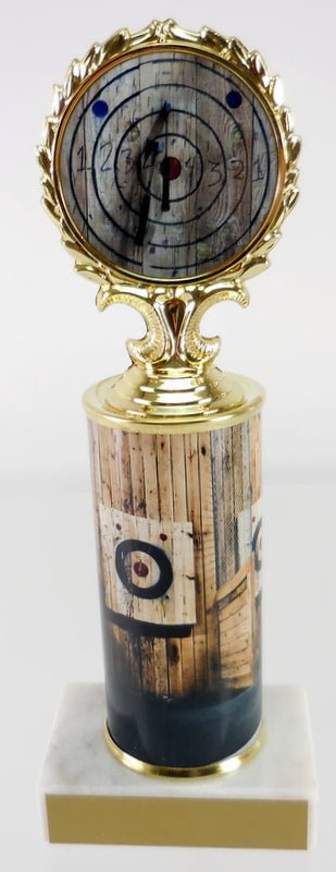 Axe Throwing Custom Column Logo Trophy - Schoppy's Since 1921