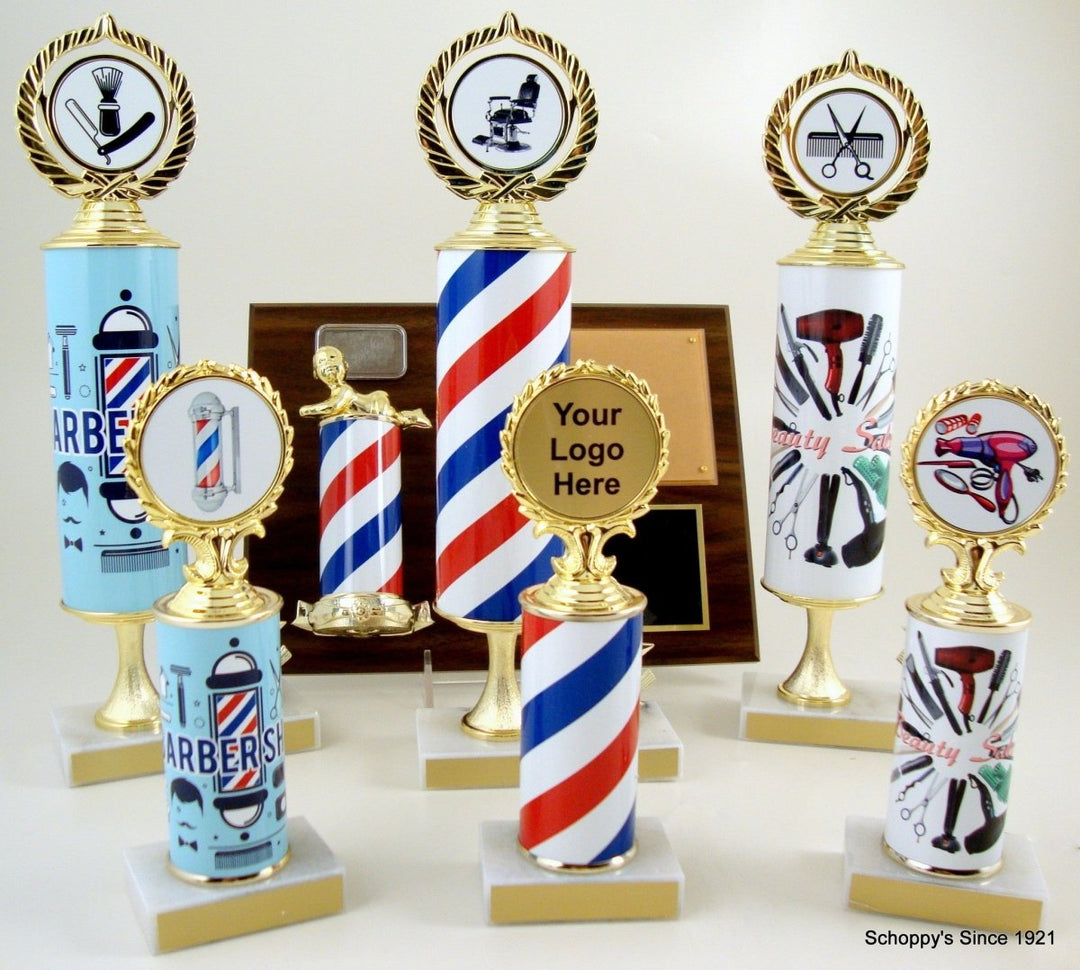 Barber Column Trophy With Logo - Schoppy's Since 1921