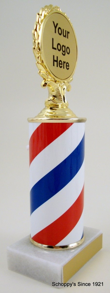 Barber Column Trophy With Logo - Schoppy's Since 1921