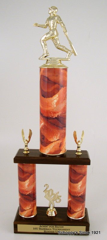 Baseball Bacon Trophy Two Column - Schoppy's Since 1921