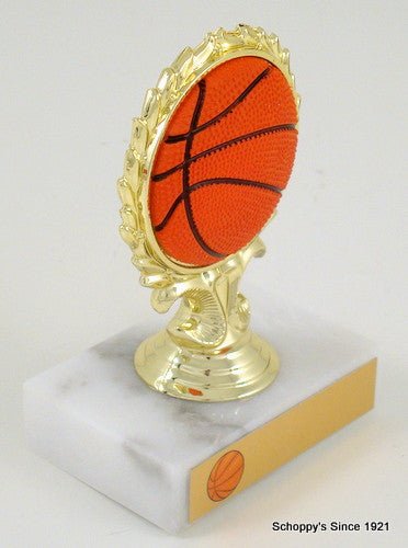 Basketball Trophy with Relief Ball Logo - Schoppy's Since 1921