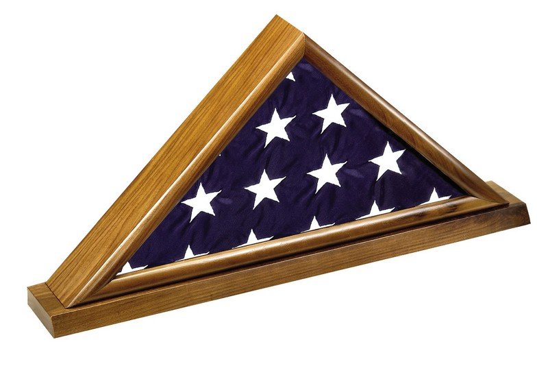 Beautiful Hand crafted Memorial Flag Display Box in Cherry, Walnut, Smooth Black, Rosewood - Schoppy's Since 1921