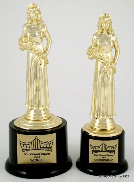 Beauty Queen on Round Base Trophy Set - Schoppy's Since 1921