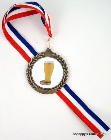Beer Boot Gold Medal - Your Choice of Neck Ribbon Color - Schoppy's Since 1921