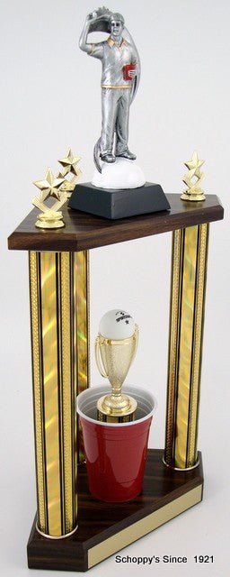 Beer Pong Champion Trophy with Resin Figure - Schoppy's Since 1921