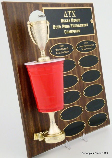 Beer Pong Perpetual Plaque - Schoppy's Since 1921