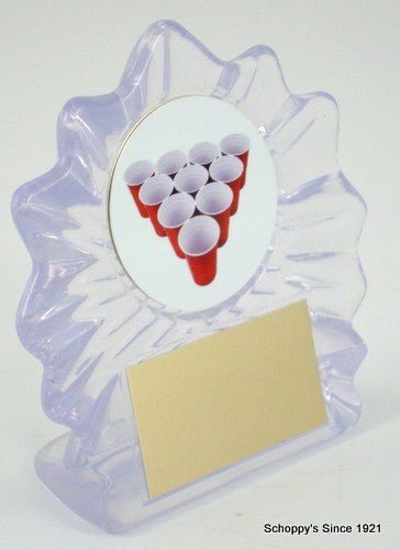 Beer Pong Rack Acrylic Trophy - Schoppy's Since 1921