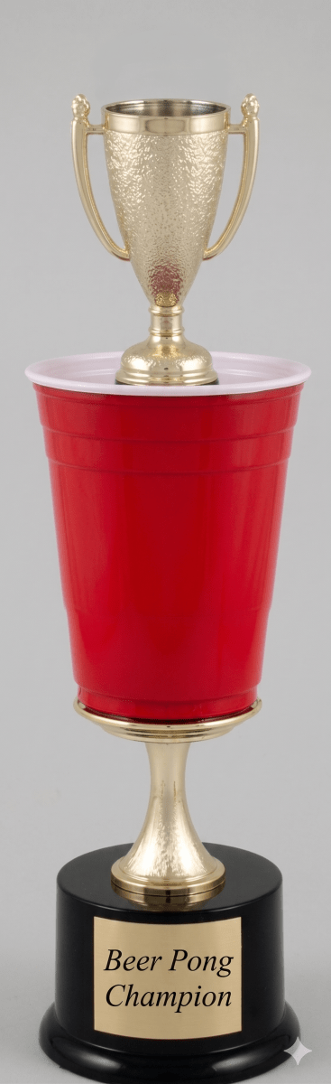 Beer Pong Trophy - Large with Round Base - Schoppy's Since 1921