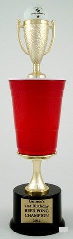 Beer Pong Trophy - Large with Round Base - Schoppy's Since 1921
