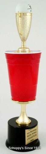 Beer Pong Trophy - Large with Round Base - Schoppy's Since 1921