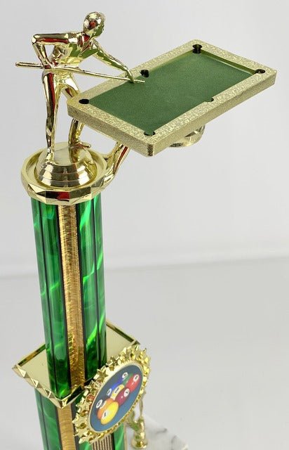 Billiards 2 Tier Trophy with Table-Trophies-Schoppy's Since 1921