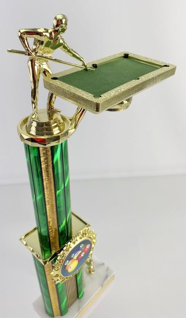 Billiards 2 Tier Trophy with Table-Trophies-Schoppy's Since 1921