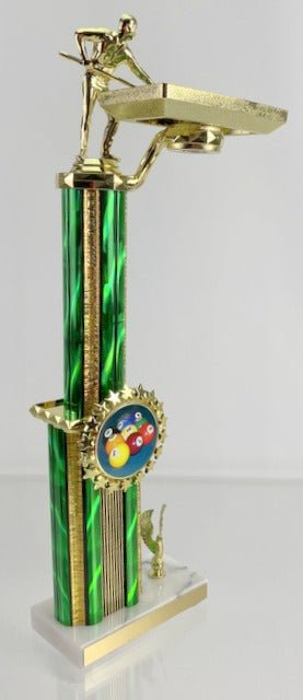 Billiards 2 Tier Trophy with Table-Trophies-Schoppy's Since 1921