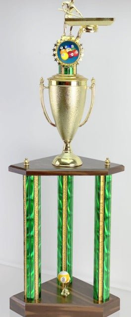 Billiards 3 Column Trophy with Table on Cup - Schoppy's Since 1921