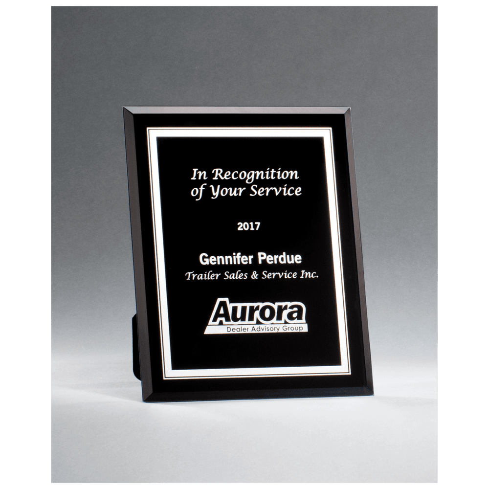 Black Glass Plaque - Gold & Silver - Easel Back - Schoppy's Since 1921