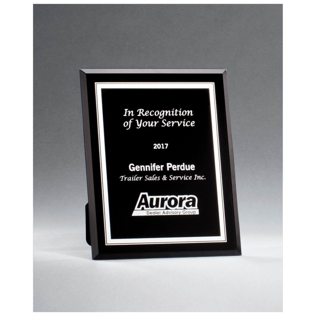 Black Glass Plaque - Gold & Silver - Easel Back - Schoppy's Since 1921