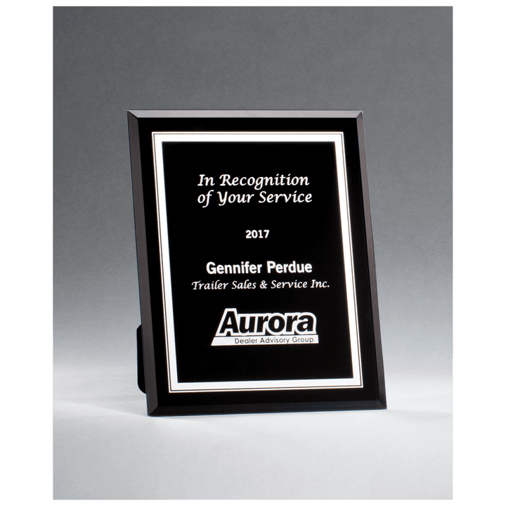 Black Glass Plaque - Gold & Silver - Easel Back - Schoppy's Since 1921