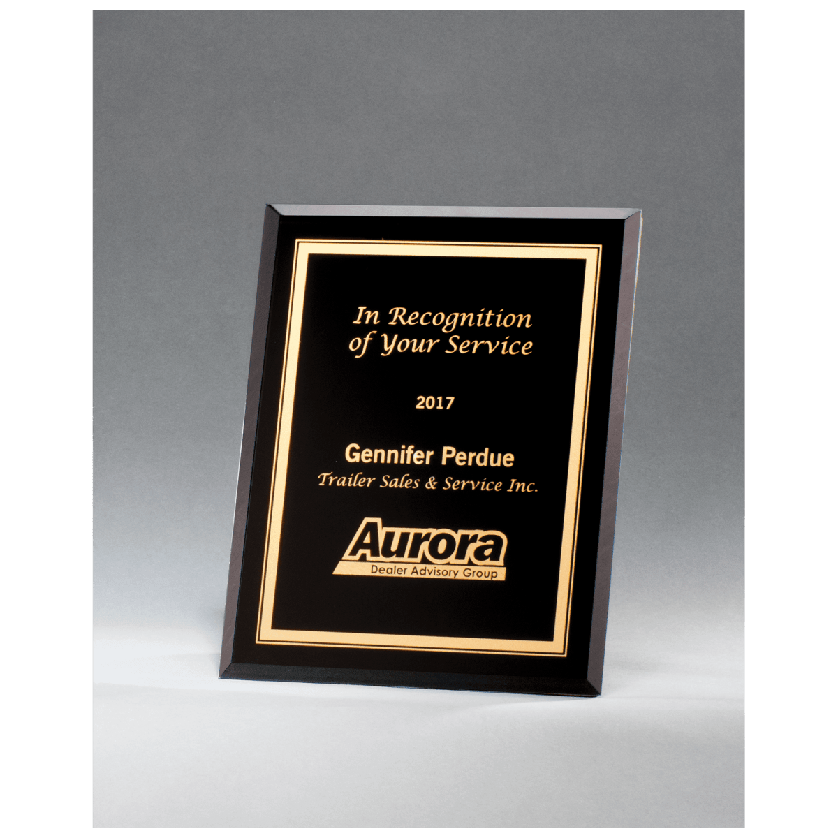 Black Glass Plaque - Gold & Silver - Easel Back - Schoppy's Since 1921