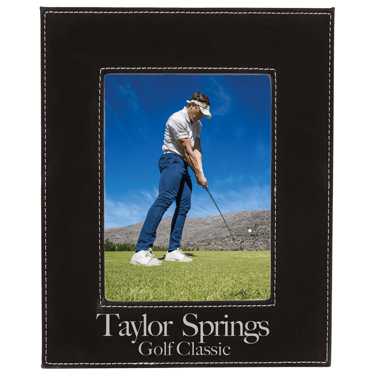 Black / Silver Leatherette Photo Frame - in multiple sizes - Schoppy's Since 1921